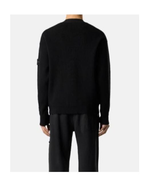 Stone Island Black Logo Patch Buttoned Cardigan for men
