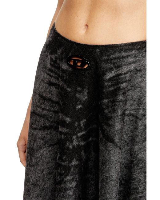 DIESEL Black Distressed Pleated Skirt