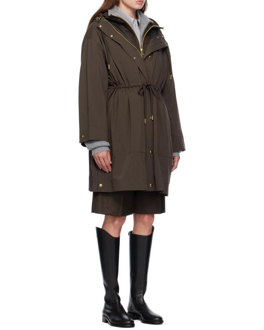 Moncler Gray Zip-Up Drawstring Jacket