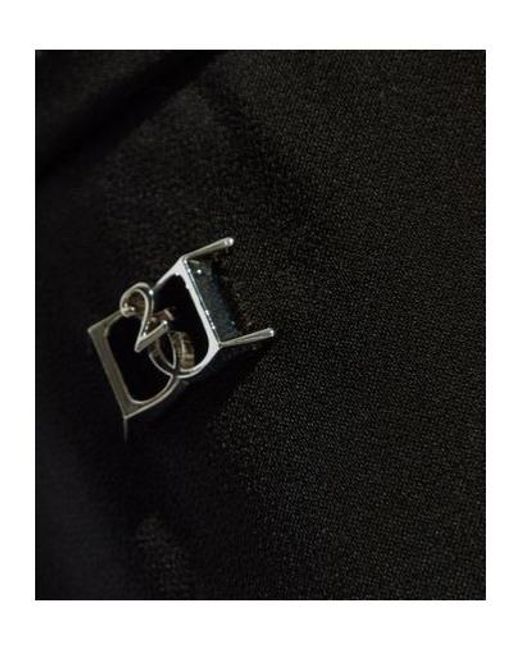 DSquared² Black Logo-Plaque Pleated Trousers