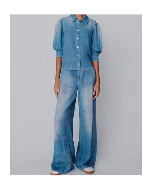Marella Blue Flowing Viscose Shirt