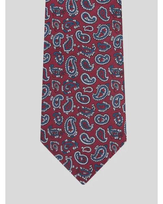 Etro Purple Jacquard Paisley Logo Patch Tie for men