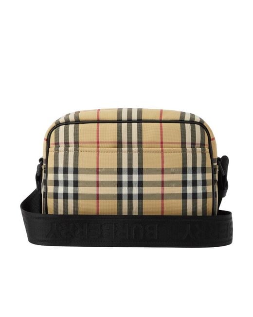 Burberry Metallic Check-Pattern Logo Lettering Shoulder Bag for men