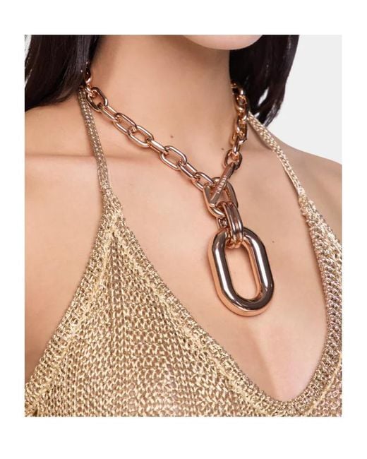 Rabanne White Rabanne Xl Link Logo Engraved Necklace