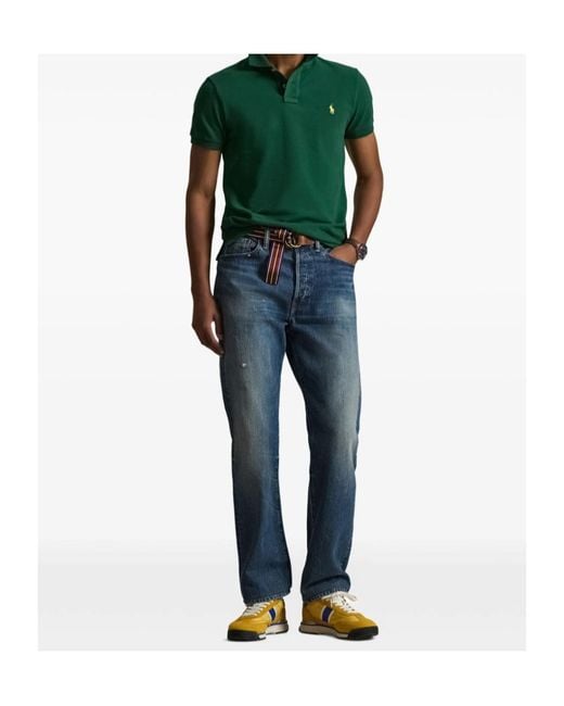 Polo Ralph Lauren Green Logo Embroidered Short-Sleeved Polo Shirt for men