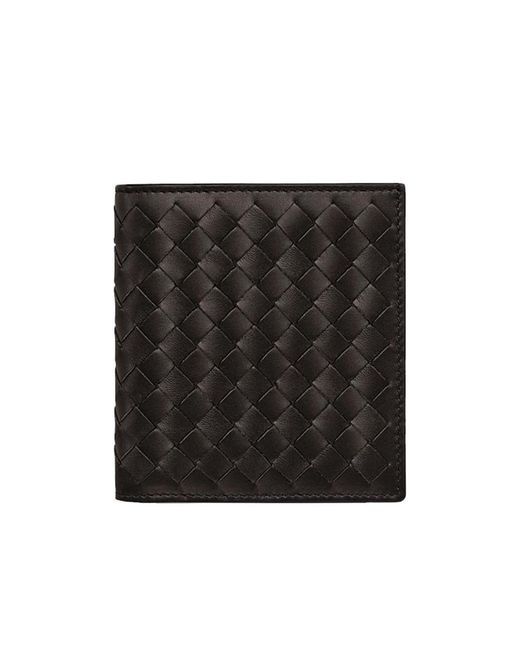 Bottega Veneta Black Intrecciato Weave Bifold Wallet