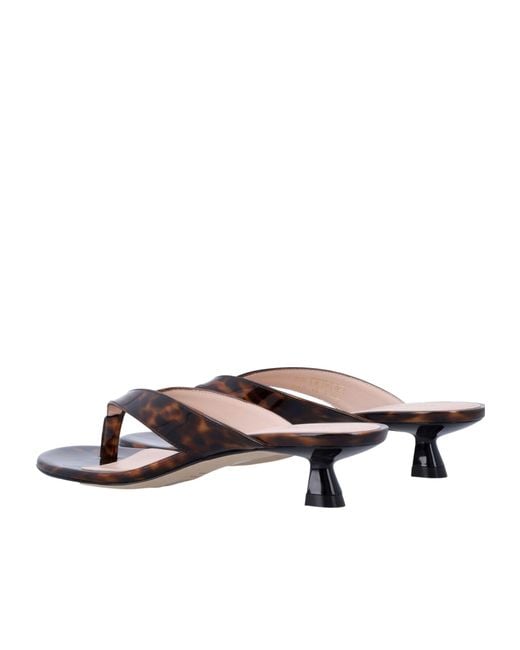 Stuart Weitzman Brown Flip-Flops And High-Heeled Sandals