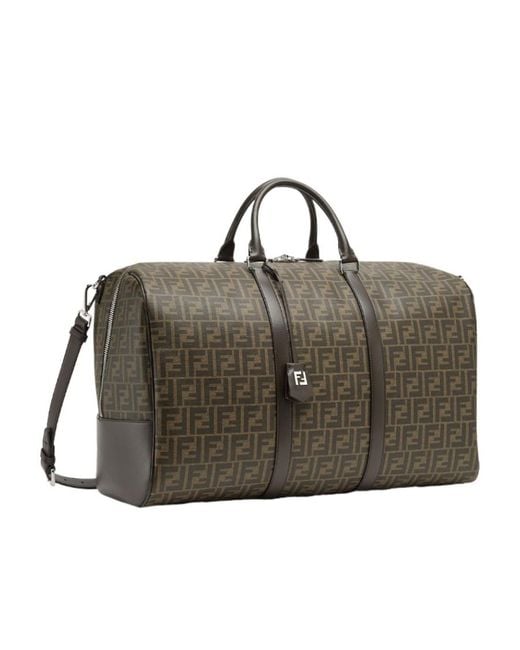 Fendi Brown Ff Monogram Pattern Large Duffle Bag for men