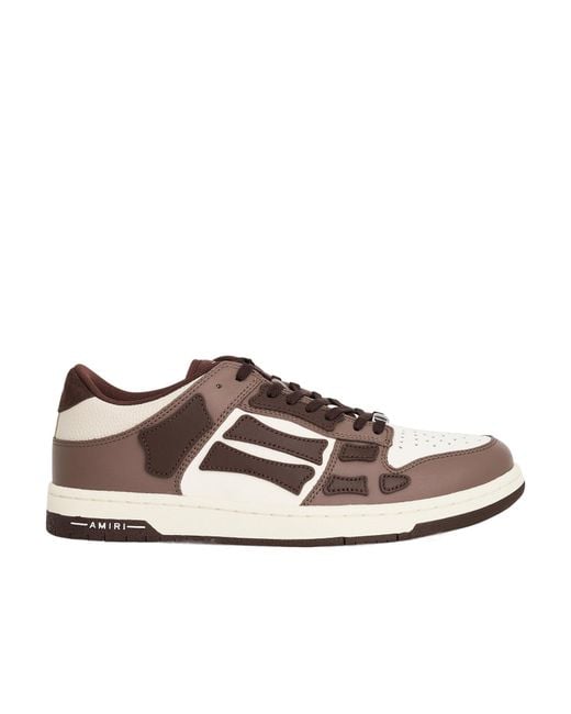 Amiri Brown Skel Lace-Up Sneakers for men