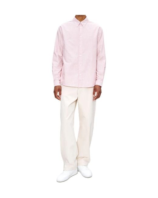 A.P.C. Pink Striped Button-Down Shirt for men