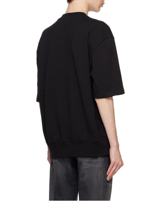 DIESEL Black Oval D Logo-Plaque Cotton T-Shirt for men