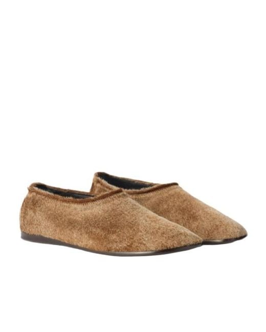 Lemaire Brown Slip-On Flat Shoes