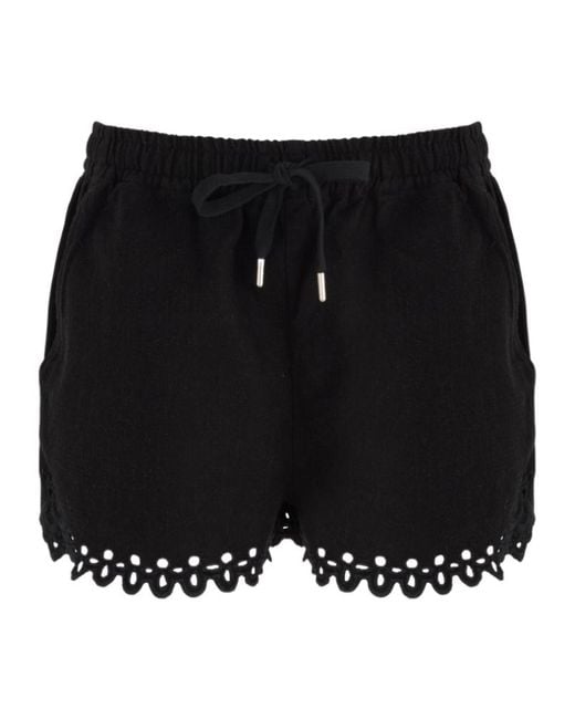 Isabel Marant Black Balyme Broderie-Anglaise Shorts