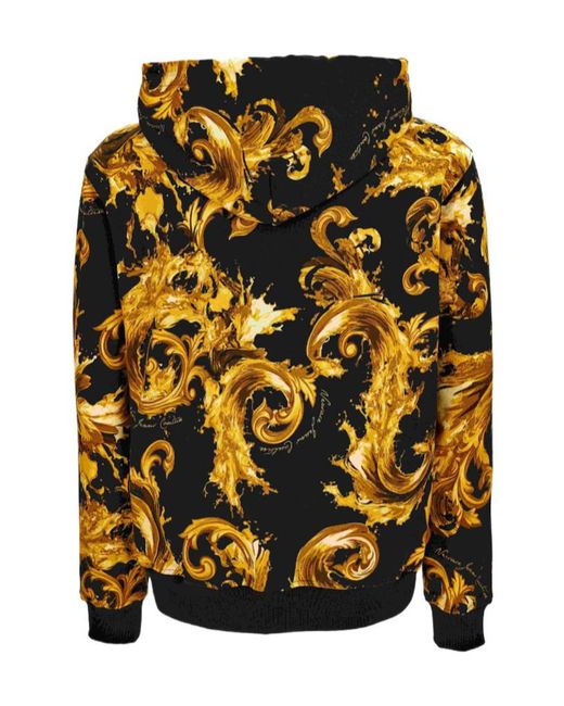 Versace Jeans Black Couture Barocco Zip-Up Hoodie for men