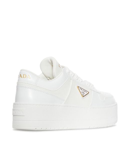 Prada White Round Toe Low-Top Casual Shoes