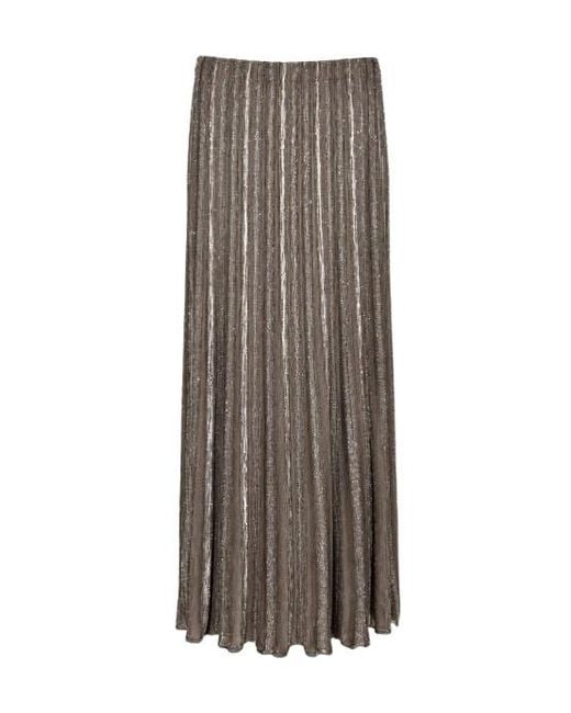 D.exterior Brown Pleated Midi Skirt