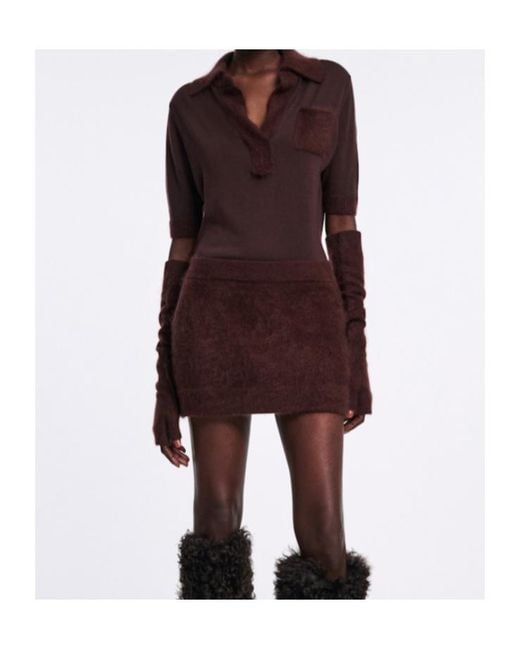 Dorothee Schumacher Brown Fluffy Statement Skirt