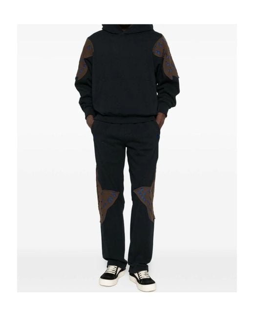 Kiko Kostadinov Black X Fox Lab Perforated Fleece Jogger for men