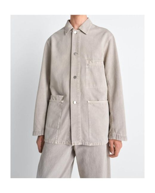 Lemaire White Pocket Detailed Overshirt for men