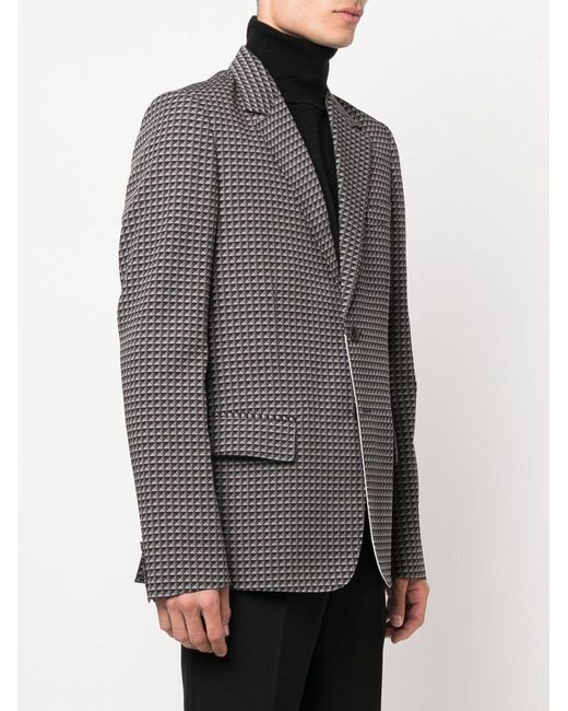 Valentino Gray Houndstooth Blazer for men