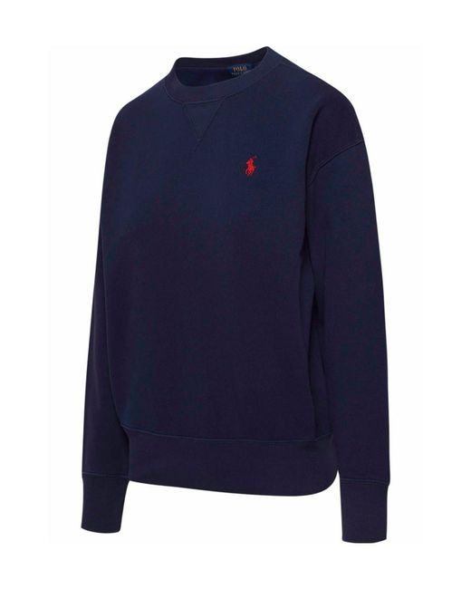 Ralph Lauren Blue Polo Pony Embroidered Crewneck Sweatshirt