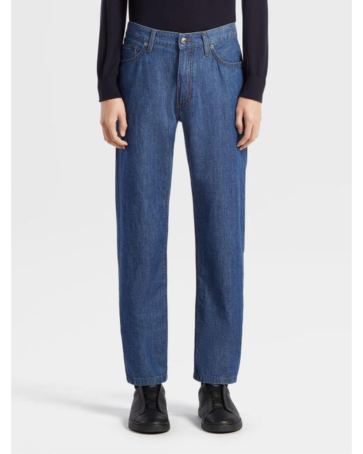 Zegna Blue Washed Roccia Jeans for men