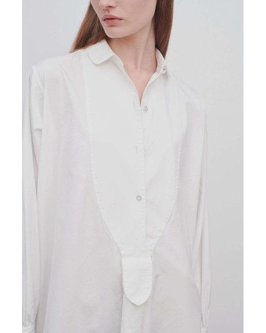 The Row White Cosette Button-Down Dress