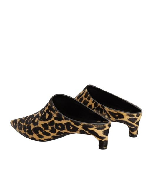 Jil Sander Brown Leopard-Printed Pointed Toe Mules