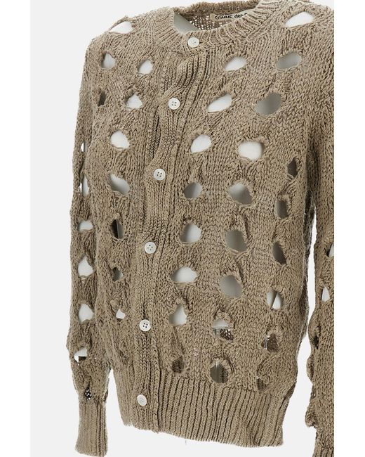 Comme des Garçons Gray Crew Neck Long-Sleeved Knitwear