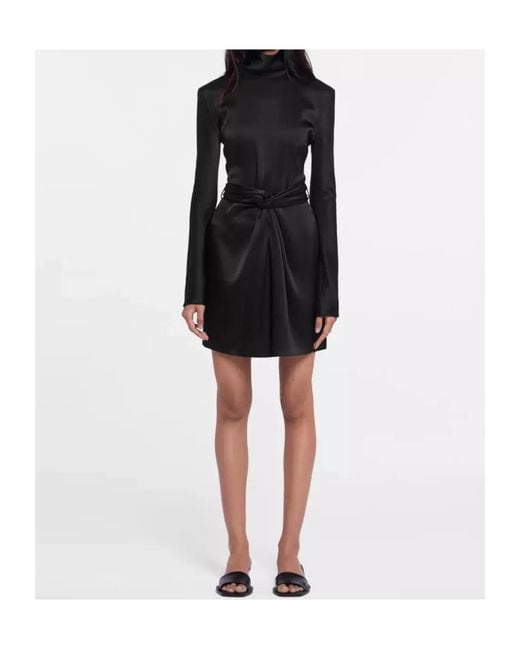 Nanushka Black Charon Twisted Satin Dress