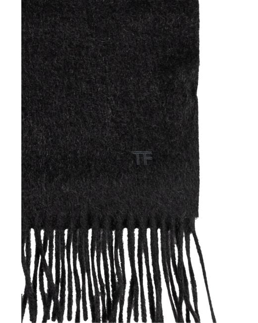 Tom Ford Black Tasseled Scarf for men