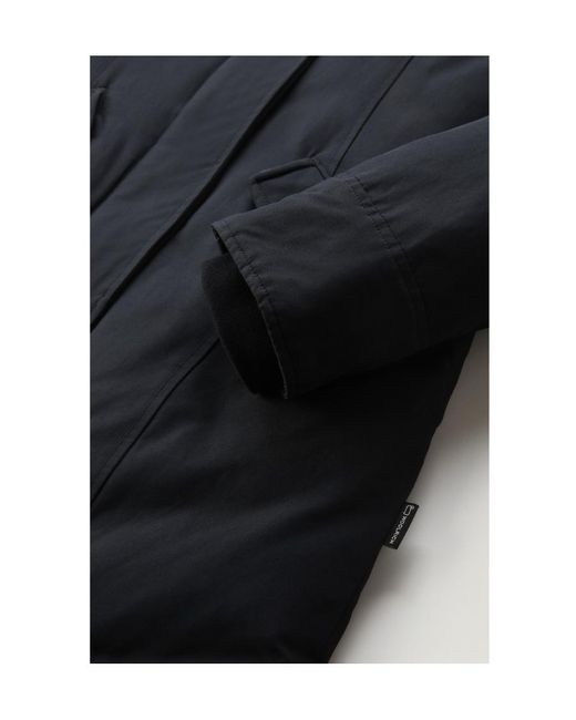 Woolrich Blue Arctic Fur-Trimmed Hooded Parka