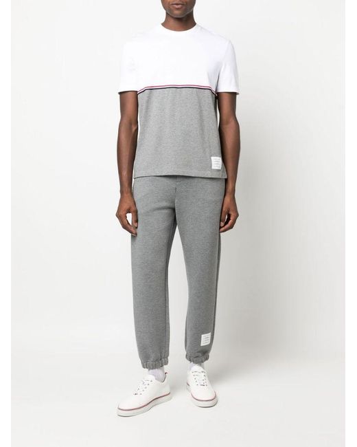 Thom Browne Gray Logo-Patch Track Pants for men
