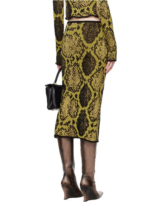 The Attico Green Python Jacquard Skirt