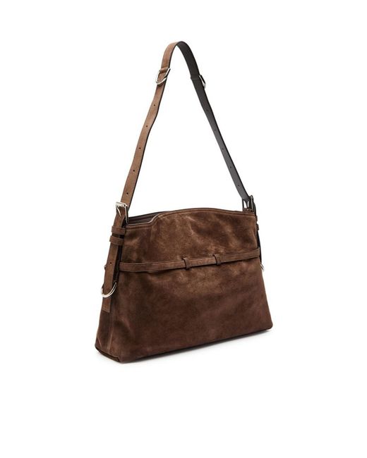 Givenchy Brown Voyou Medium Suede Shoulder Bag