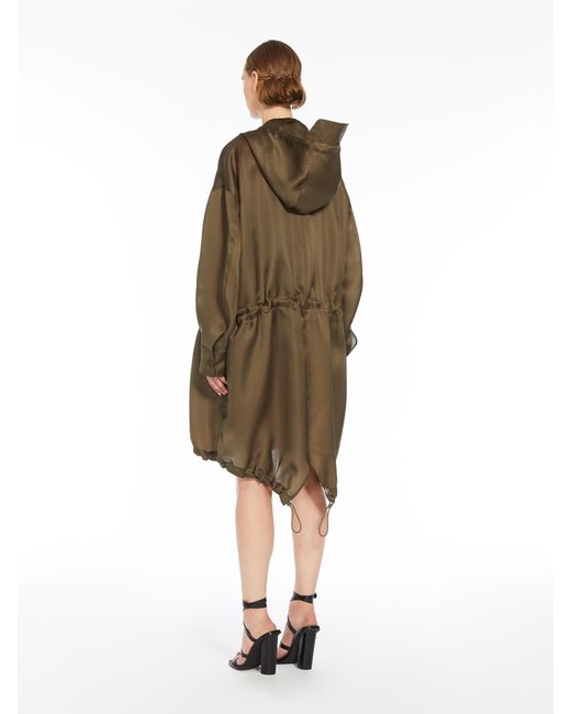 Max Mara Brown Drawstring Long-Sleeved Coat