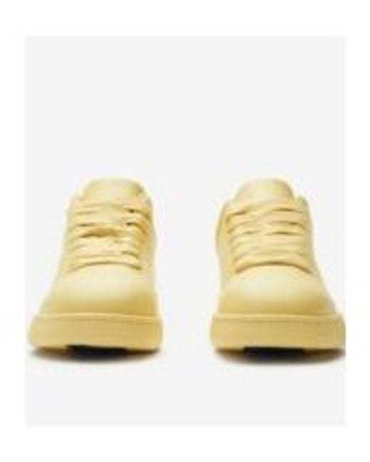 Burberry Yellow Box Logo Emboosed Low-Top Sneakers for men