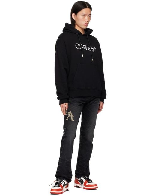 Off-White c/o Virgil Abloh Black Big Bookish Skate Drawstring Hoodie for men