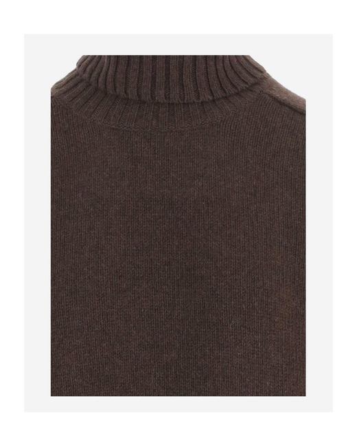 Bruno Manetti Brown Turtleneck Sweater