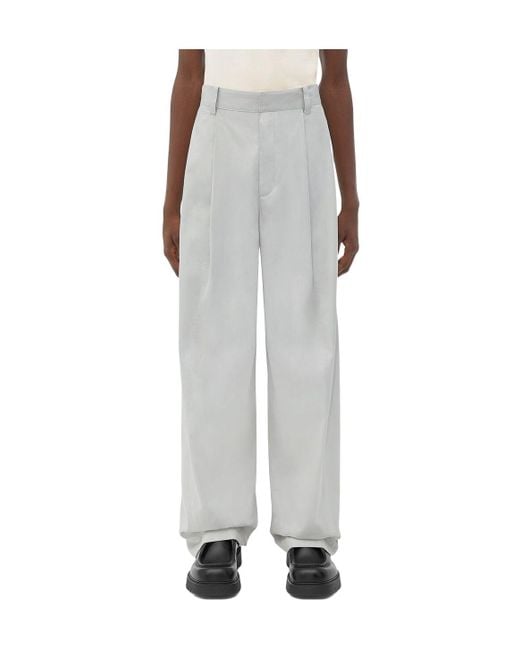 Bottega Veneta Gray Technical Wide Leg Trousers for men