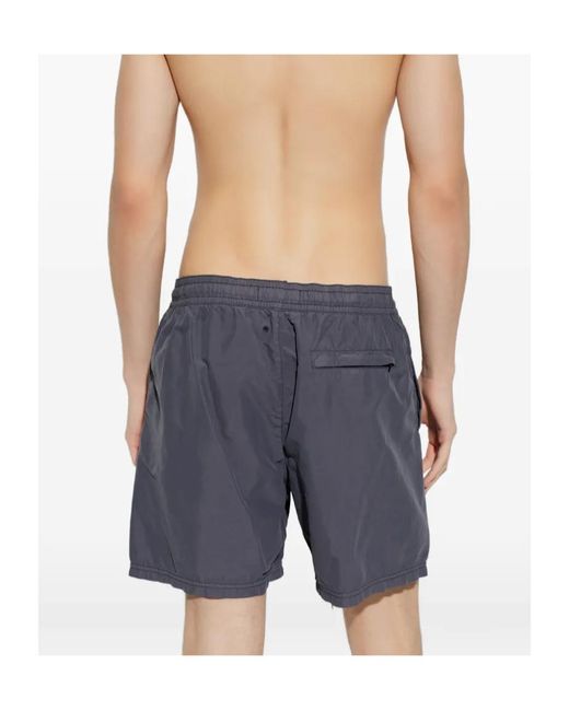 Stone Island Blue Logo Swim Shorts for men