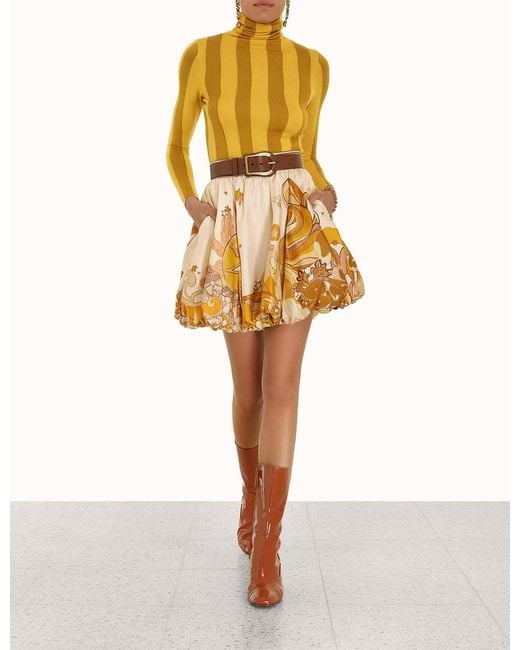 Zimmermann Metallic Printed Skirt