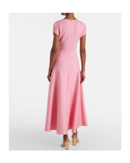 Oscar de la Renta Pink Wool-Blend Midi Dress