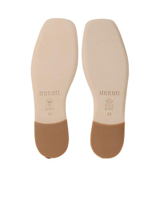 Hereu White Llasada Metallic Ballerina Shoes