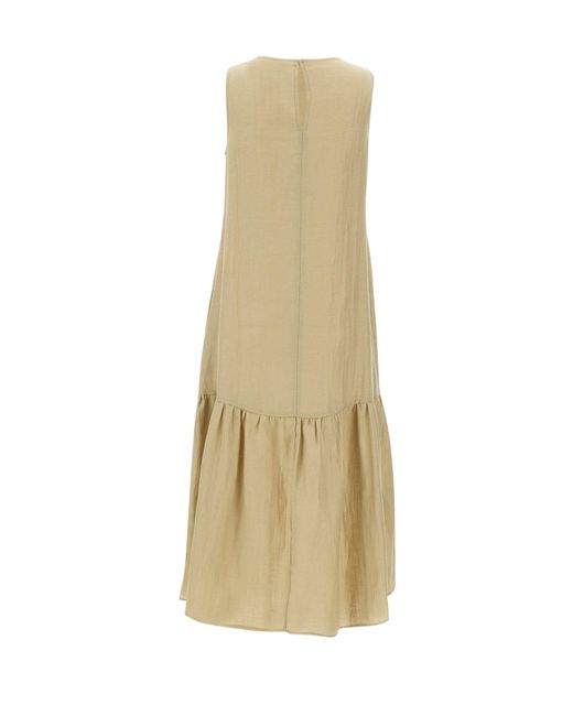 Kaos Natural Flounced-Hem Sleeveless Dress