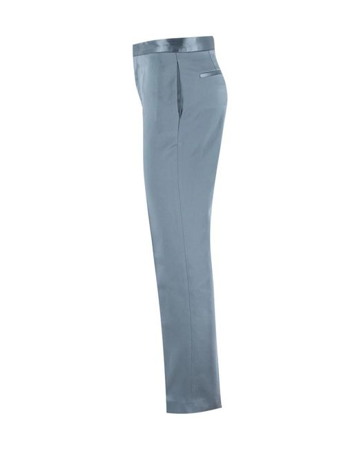 Fabiana Filippi Blue Regular Fit Satin Trousers