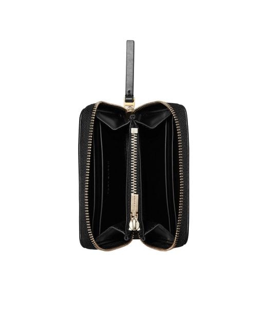 Tory Burch Black Leather Zip-Around Wallet