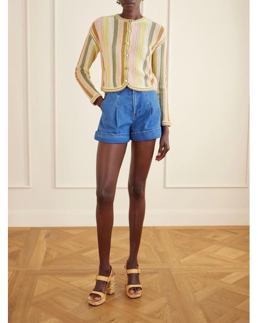 Zimmermann Metallic Indra Stripe Crochet Cardigan