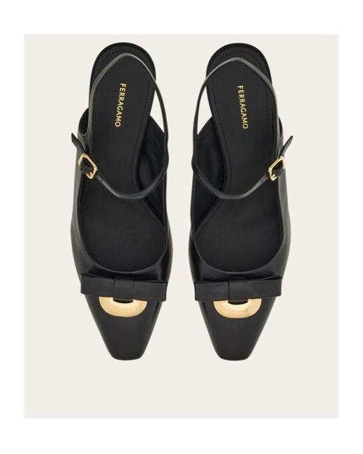 Ferragamo Black Open-Heeled High Heels