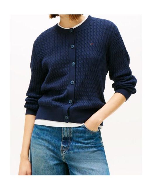 Tommy Hilfiger Blue Cable-Knit Cardigan